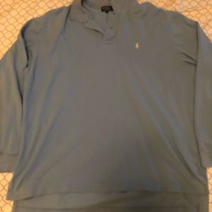 Long sleeve Polo shirt. Gently faded